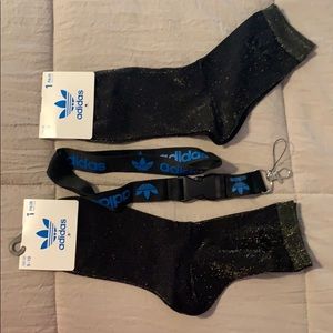 Adidas Socks 2 pair and one Adidas lanyard